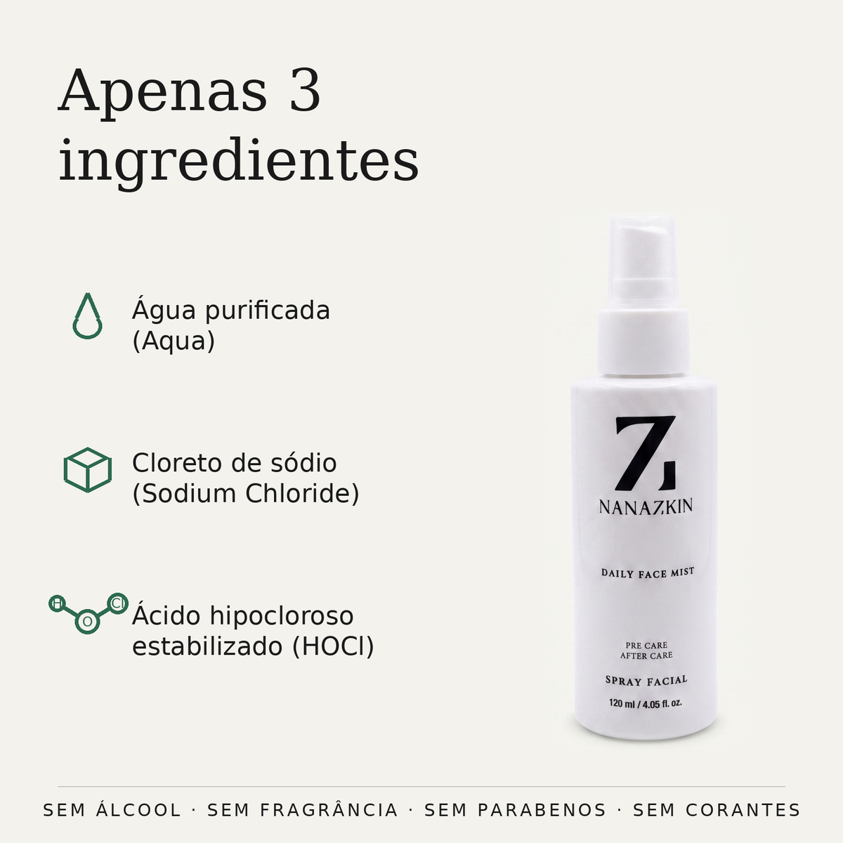 Daily Face Mist - Spray de Ácido Hipocloroso 120ml